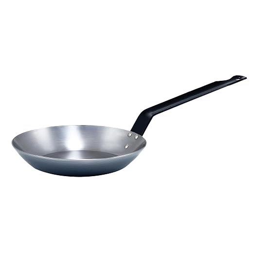 Winco 11" Carbon Steel Fry Pan French | Heavy-duty, Great for Sauteing, Searing and Frying by Winco