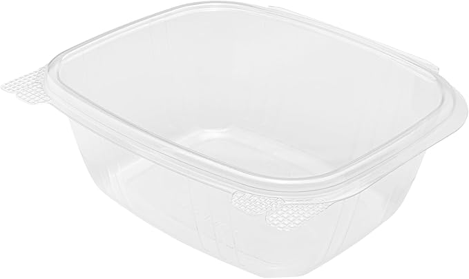 Karat 200 Count Clear PET Hinged Deli Take Out Containers - 32 oz Plastic Clamshell Food Containers, Disposable Square to Go Boxes, Ideal for Pasta Salads, Fruit, Deli Sides and More, FP-HDC32 - Image 8