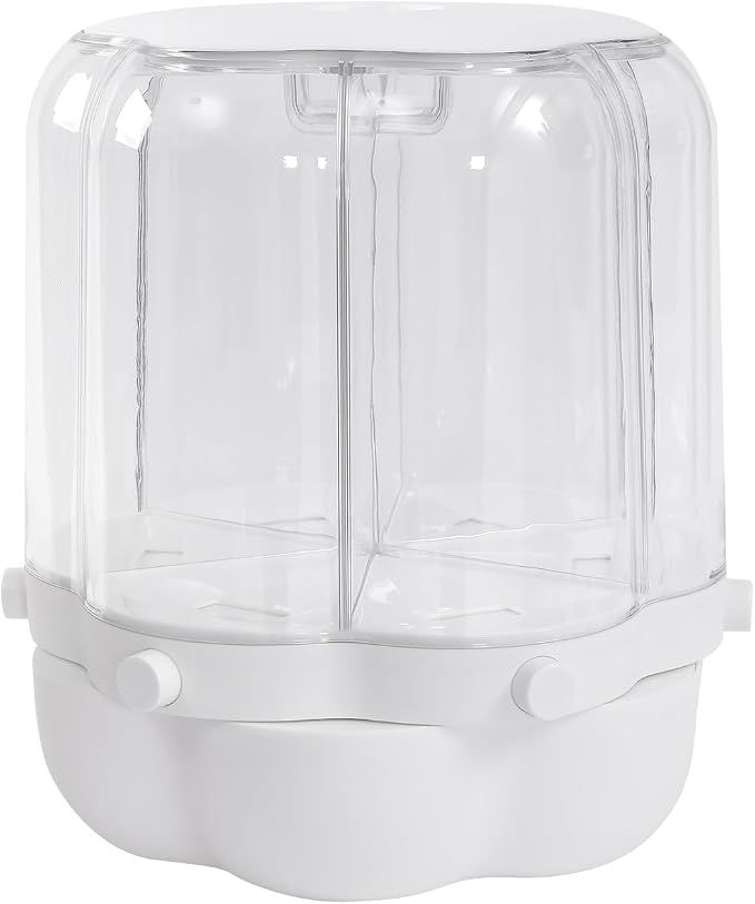 360° Rotating Grain Dispenser with 6 Grids, 27lbs Large Capacity Grain Dispenser Rotating Kitchen Storage Containers With Sealed Lid for Cereals, Oatmeal and Candy - Image 4