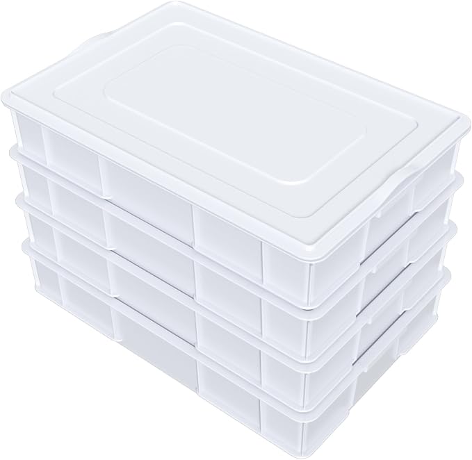 Pizza Dough Proofing Box Set with Lids, 4-Pack | Commercial-Grade Dough Proofing Containers, Stackable, Food-Safe Plastic for Pizza, Bread and Baking Prep - Image 7