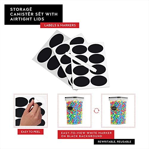 4 Pack Cereal Dispenser Airtight Food Storage Containers and Pack of 6 Plastic BPA Free Kitchen Pantry Storage Containers with Labels and Marker - Image 6