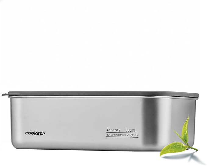 22oz/650ml Stainless Steel Food Containers,Stainless Steel Containers with Lids,Snack Containers,Lunch Box,Easy Clean,Airtight&Leakproof for Kitchen Storage,Dishwasher Safe,BPA-Free by Unknown