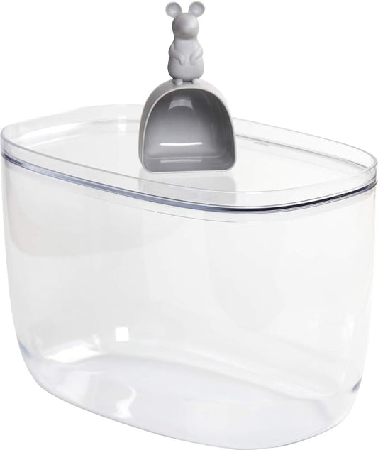 Quary 521712300 Rice Storage Container, Rice Stocker, Includes Measuring Cup, 12.4 lbs (6 kg), Nordic Rice Container & Scoop, Lucky Mouse, 11.8 x 7.3 x 7.9 inches (30 x 18.5 x 20 cm) by QUALY