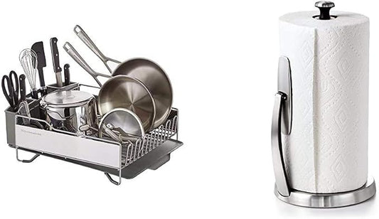 KitchenAid Large Capacity Dish Rack with OXO Good Grips SimplyTear Paper Towel Holder by KitchenAid