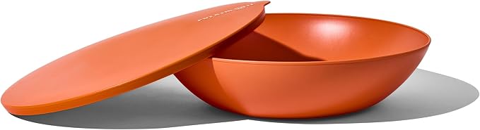 Large Serving Bowl with Lid - Certified Recycled Food-Safe Plastic, BPA-Free, Dishwasher, Microwave, Fridge and Freezer Safe | 4.96qt | Papaya by Unknown