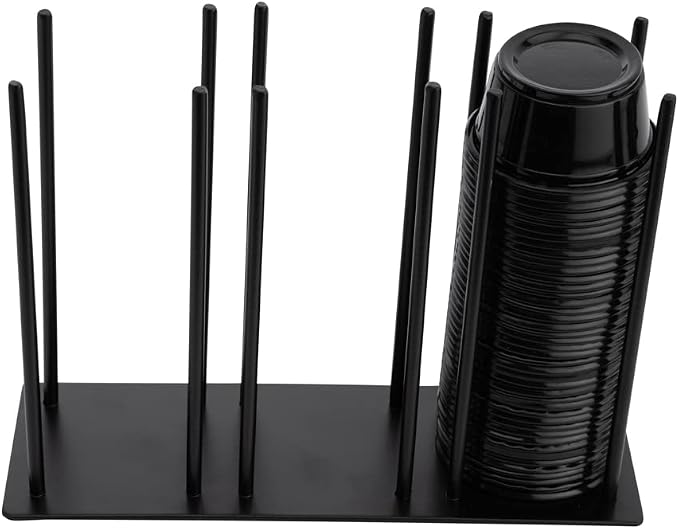 RW Base Black Iron Horizontal Portion Cup / Lid Organizer - 3 Section - 8 1/4" x 3" x 6" - 1 count box - Image 9