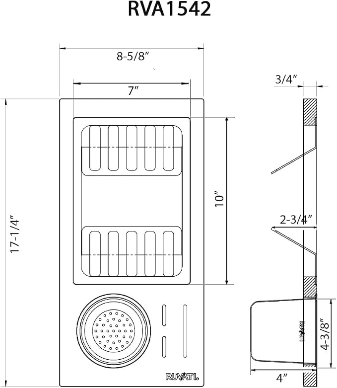Ruvati Wood Dish Plate and Silverware Caddy Drying Rack for Workstation Sinks - RVA1542 - Image 4