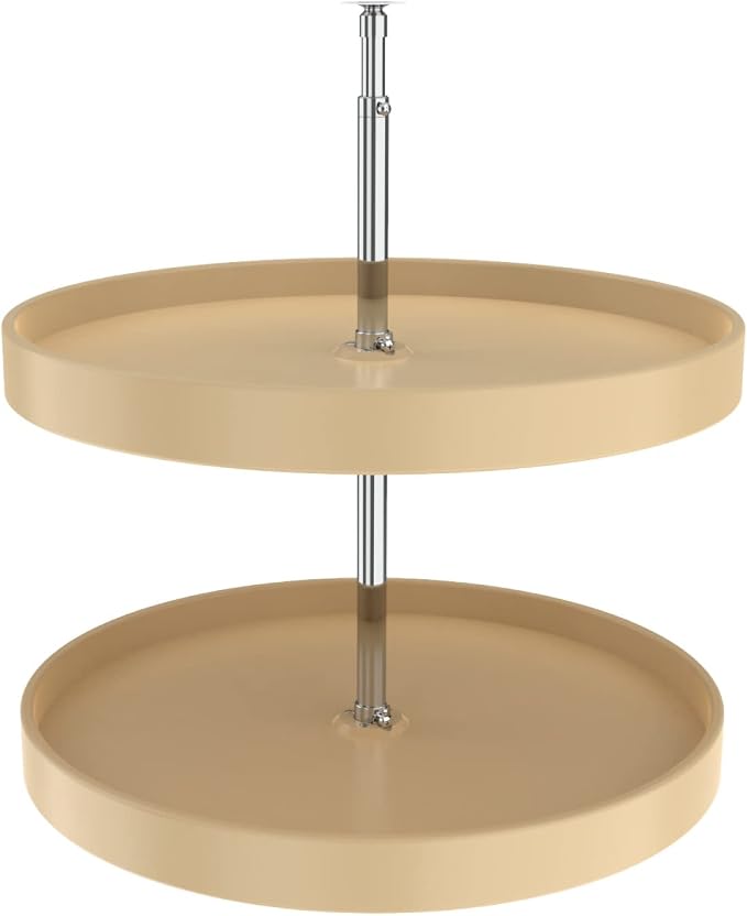 REV-A-SHELF Polymer Full-Circle 2-Shelf Lazy Susan w/Dependent Hardware for Corner Base Cabinets by Rev-A-Shelf