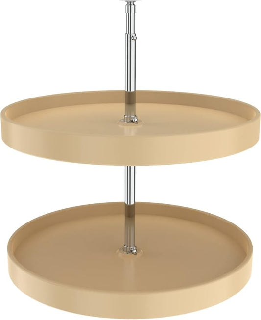 REV-A-SHELF Polymer Full-Circle 2-Shelf Lazy Susan w/Dependent Hardware for Corner Base Cabinets by Rev-A-Shelf