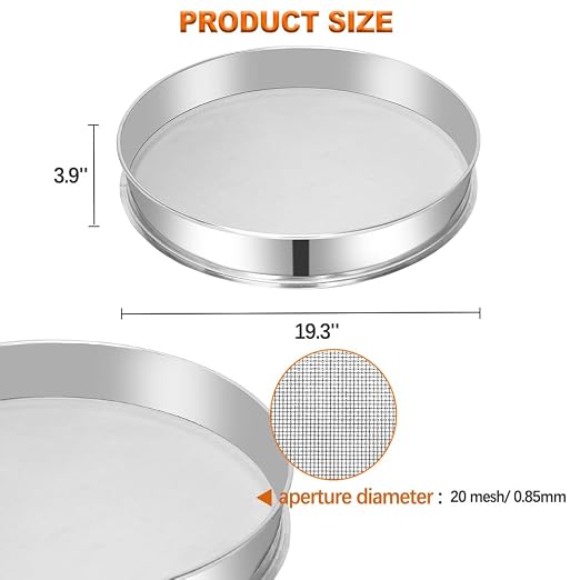 Sidasu Vibrating Sifter Mesh Screen Stainless Steel Vibrating Sieve Mesh Screen 20 Mesh for Dia 19.6" Automatic Powder Sifter Machine | 304 Stainless Steel, Uniform Mesh Design, Easy Cleaning, Rust Resistant, For Flour Powder Grain Food Processing Appl... - Image 3