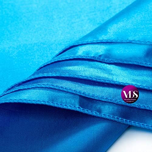 VDS - 200 Pieces | Satin Napkins 20 x 20 Inch Square | Kitchen & Dinner Table Napkins Cloths Handkerchief for Restaurant Bistro Wedding Christmas Birthday Party Dinner Decoration (Blue) - Image 3