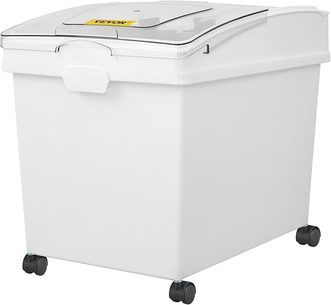 VEVOR Ingredient Bin, 10.5 Gallons Capacity Ingredient Storage Bin, PP Material Flour Bins On Wheels, White Shelf Ingredient Bin with Scoop and Sliding Lid, Commercial Storage Bins 3 Pcs/Set - Image 10