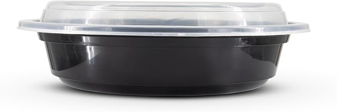 Reusable Round To-Go Food Meal Prep Storage Containers with Leak Proof Snap Lids (25, 16oz) by ICENCOLD