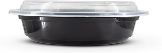 Reusable Round To-Go Food Meal Prep Storage Containers with Leak Proof Snap Lids (100, 24oz) by ICENCOLD