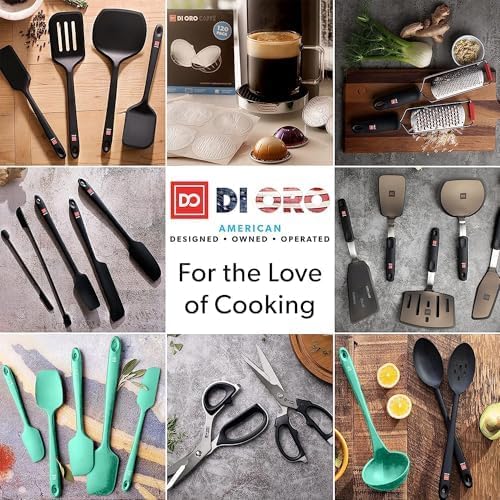 DI ORO Silicone Spatula Set - Rubber Kitchen Spatulas for Baking, Cooking, & Mixing - 600°F Heat-Resistant & BPA Free Silicone Scraper Spatulas for Nonstick Cookware - Dishwasher Safe (5pc, Mint) - Image 8