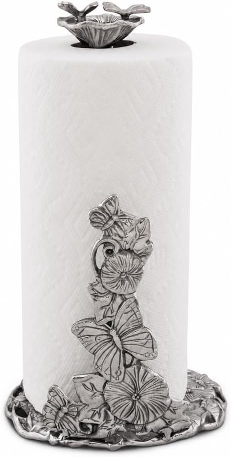 Arthur Court Butterfly Paper Towel Holder - Decorative Aluminum Design for Kitchen Countertop - 13 Inch Tall with Weighted Base by ArthurCourt