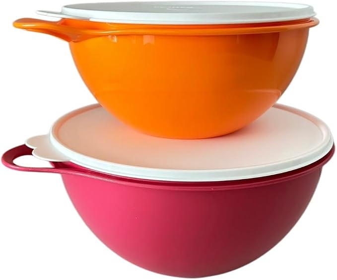 NewTupperware Thatsa Mixing Bowl Medium 19-cup and Junior 12-cup Set of 2 (Pink) by Unknown