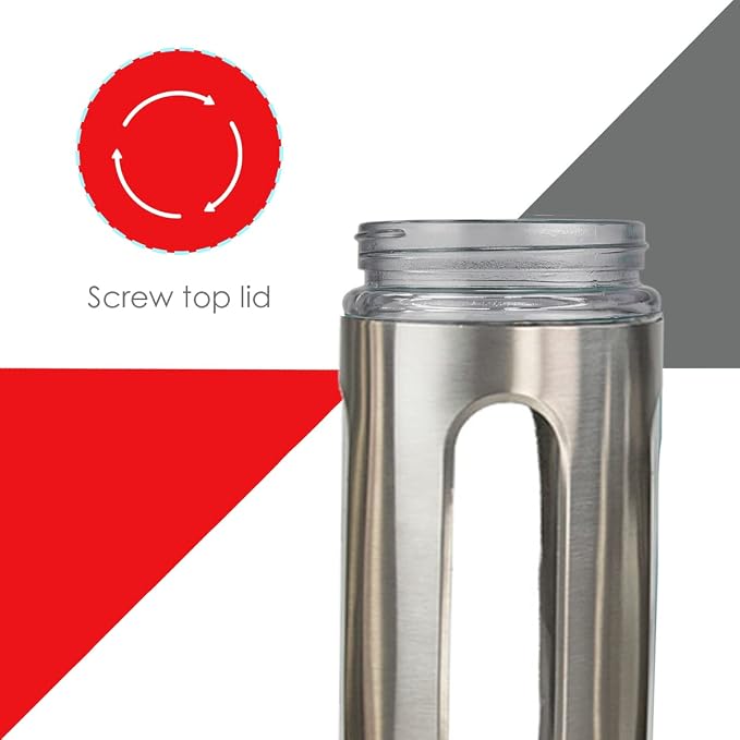 Kitchen Canisters By Home Basics | Retro-Styled For Kitchen Counter | Stainless Steel and Glass | With See-Through Windows (Silver), 4 Pieces, For Flour, Coffee, Sugar, and Dry Ingredients - Image 4