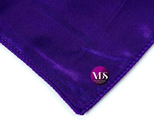 VDS - 150 Pieces | Satin Napkins 20 x 20 Inch Square | Kitchen & Dinner Table Napkins Cloths Handkerchief for Restaurant Bistro Wedding Christmas Birthday Party Dinner Decoration (Purple) - Image 5