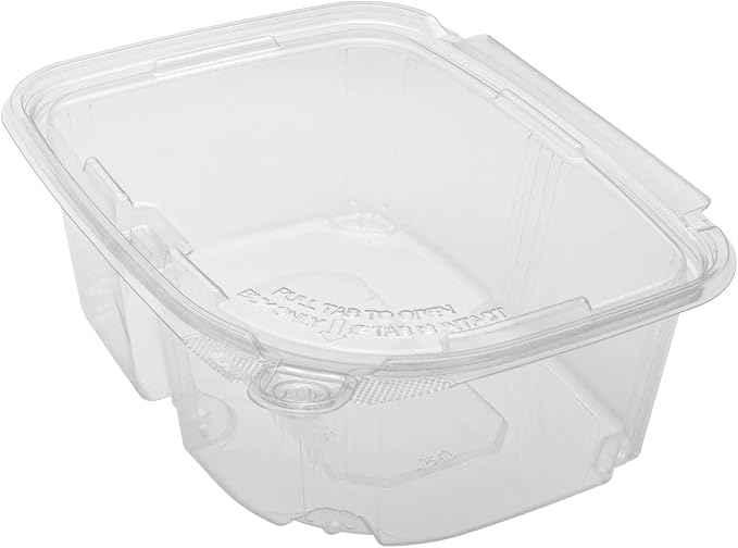 Karat 32oz PET Tamper Resistant Hinged Deli Container [200 ct] - Plastic Clamshell Food Containers, Easy Open Pull-Tab for Restaurants & Takeout - Image 7