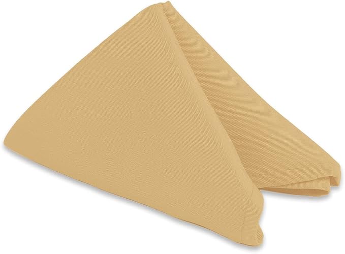 200 pcs Gold 20"x20" Polyester Cloth Napkins | Premium, soft, & durable square linen napkins, perfect for weddings, dining, restaurants, & parties. Washable. by LeadingLinens