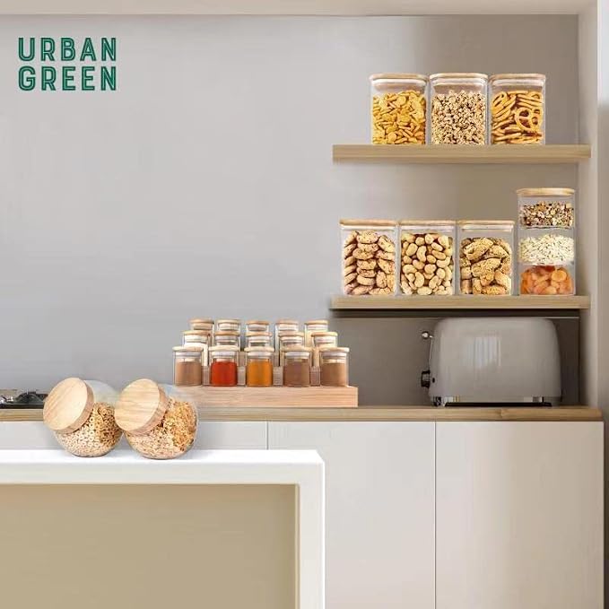 Glass Jars with Airtight Lids, Airtight Glass Canisters with Locking Lids, (Bamboo-28oz) - Image 6