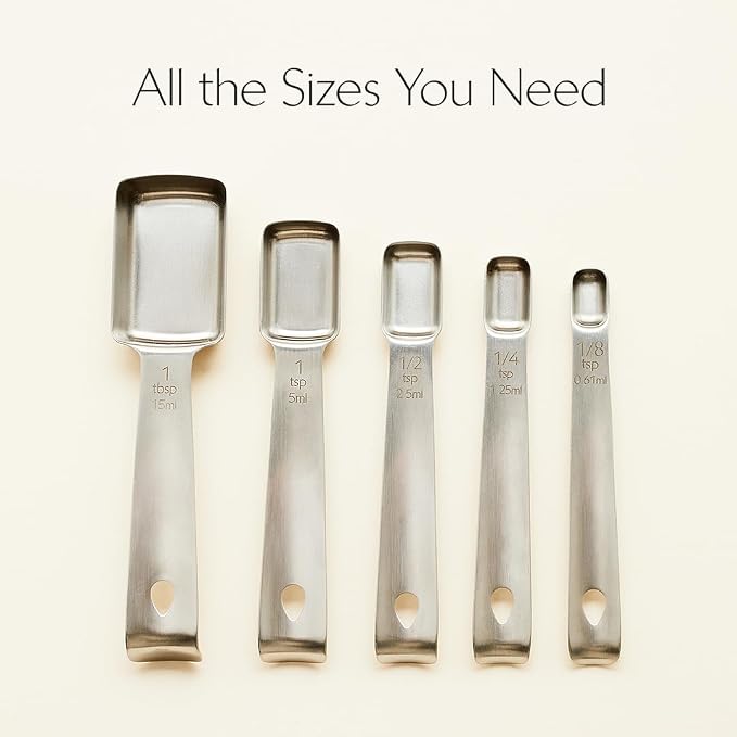 Measuring Spoons Set – Stainless Steel, Magnetic Storage, Dual Metric & US Units – 5-Piece Durable Measuring Spoon Set for Baking & Cooking (Black) - Image 7