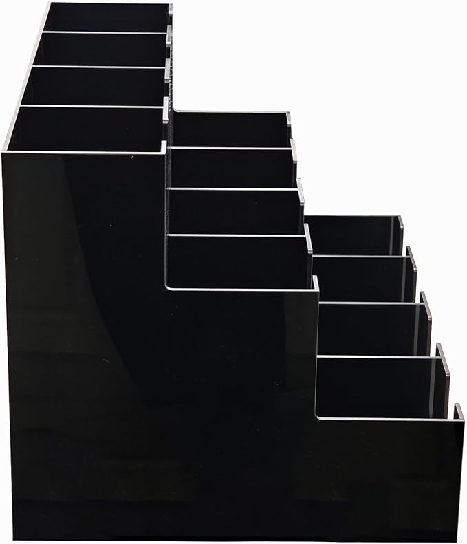 CiaoHER Large Acrylic Coffee Cup and Lid Dispenser, Black | 12 Compartments, Counter Top, Organize Disposable Cups, For Home or Office Use - Image 4