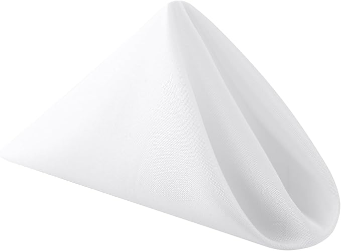 Bailarina Cloth Napkins Set of 40,17x17 inches Dinner Napkins Cloth Washable,Polyester Square Table Cloth Napkin Bulk with Hemmed Edges Ideal for Banquets, Parties and Weddings-White by Bailarina