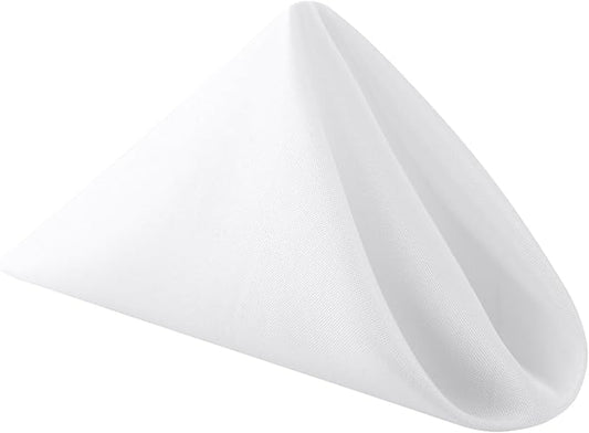 Bailarina Cloth Napkins Set of 40,17x17 inches Dinner Napkins Cloth Washable,Polyester Square Table Cloth Napkin Bulk with Hemmed Edges Ideal for Banquets, Parties and Weddings-White by Bailarina