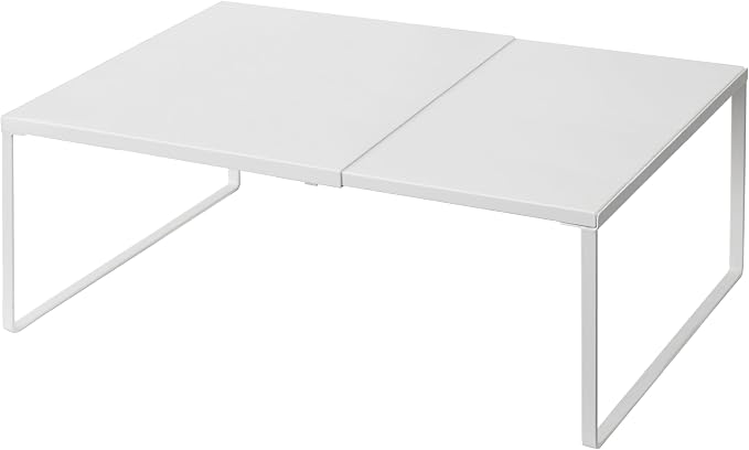 Nxconsu Expandable Cabinet Shelf, Shelf Riser for Cabinets, 11.8" White | Edgeless Metal Cabinet Riser Holds 50 lb and Expands 14.6 to 24.6 in for Under Sink Kitchen Pantry Cupboard Shelf by Nxconsu