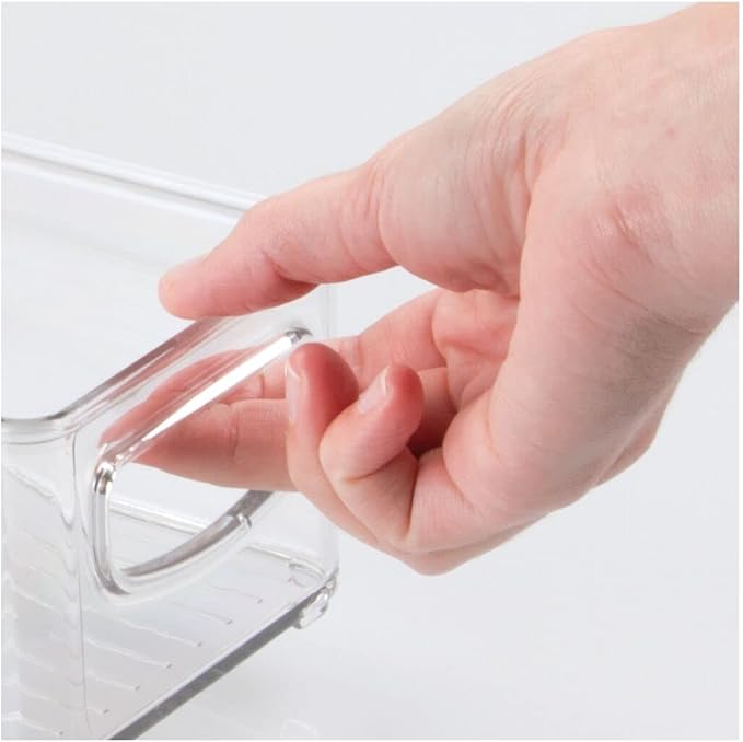 mDesign Plastic Bathroom Storage Container Bins w/ Handles - Closet, Cabinet, Vanity, Cupboard Shelf Organization, Hair Tools Accessory Organizer - Ligne Collection; Clear, 10x4x3 (Pack of 2) - Image 7