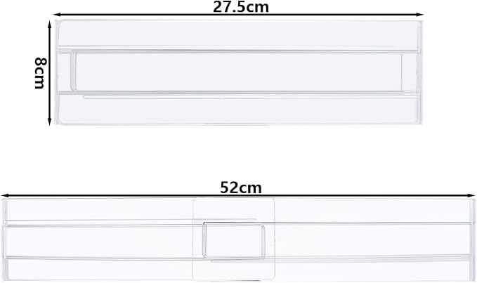 ASelected 6Pcs Drawer Dividers Adjustable Drawer Dividers (27.5-52Cm) Clear Plastic Drawer Dividers Are Used For Bedroom, Clothing, Kitchen Utensils, Bathroom And Office Storage - Image 2