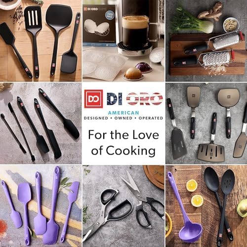 DI ORO Silicone Spatula Set - Rubber Kitchen Spatulas for Baking, Cooking, & Mixing - 600°F Heat-Resistant & BPA Free Silicone Scraper Spatulas for Nonstick Cookware - Dishwasher Safe (5pc, Lavender) - Image 8