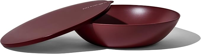 Large Serving Bowl with Lid - Certified Recycled Food-Safe Plastic, BPA-Free, Dishwasher, Microwave, Fridge and Freezer Safe | 4.96qt | Cherry by Unknown