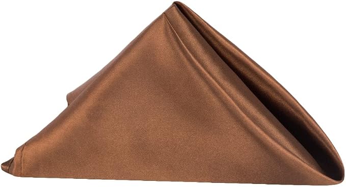 CVL 50 Pk, Satin Napkin 20"x20" Square Edge: Hemmed Material: 100% Polyester - Chocolate Brown by Unknown