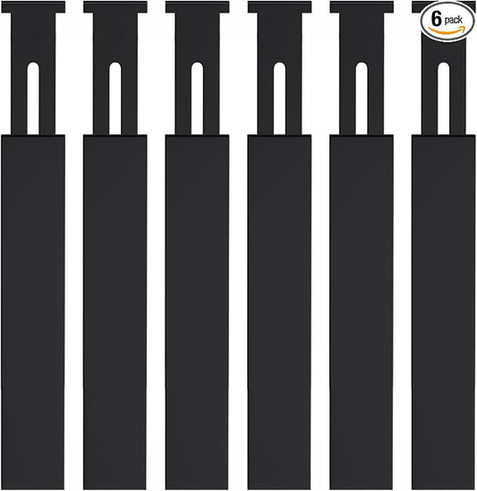 Bamboo Drawer Dividers, Adjustable Drawer Organizers, Fits 17.6–21" Drawers | 2.5" High, 6 Pack Expandable Drawer Separators for Kitchen, Nursery, Dressers & Office Storage, Black by Ryqtop