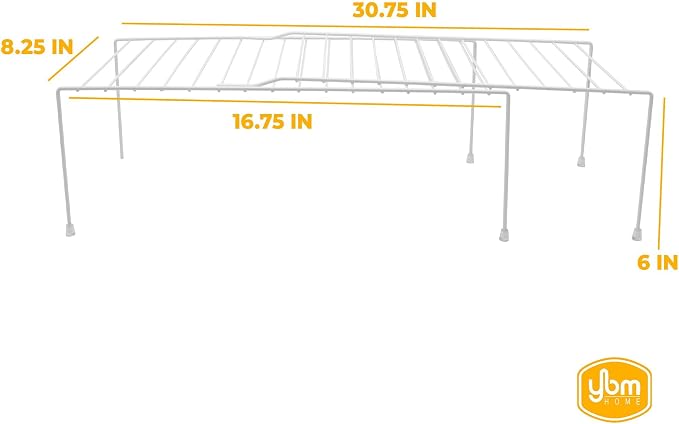 Expandable Kitchen Counter and Cabinet Shelf, 20-pack, White(adjustable From16 .3/4 to 30.3/4" length X 8.1/4" width X 6" height) - Image 2
