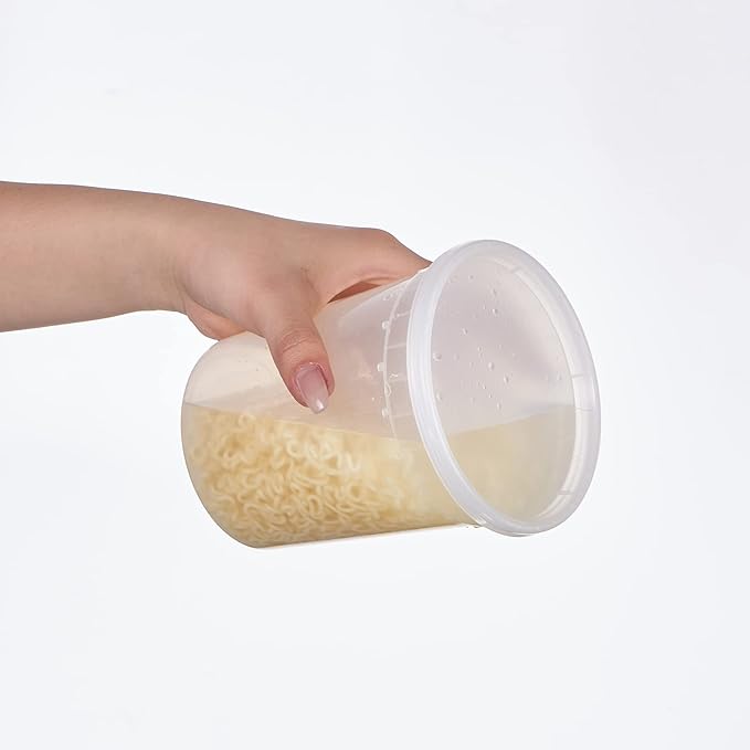 [32 oz. -24 Sets ] Plastic Deli Food Storage Soup Togo Containers With Airtight Lids Clear Disposable Takeout Quart Container Freezer Safe | Meal Prep | Stackable | Leakproof | BPA Free | Microwavable - Image 4