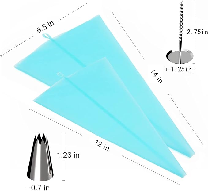 Yizish Cake Turntable Aluminum Alloy & Piping Bags and Tips Set, Rotating Cake Stand Decorating Kits with Stainless Steel Cake Spatulas and Scrapers for Baking, Pastries and Cupcakes, Gift Set - Image 3