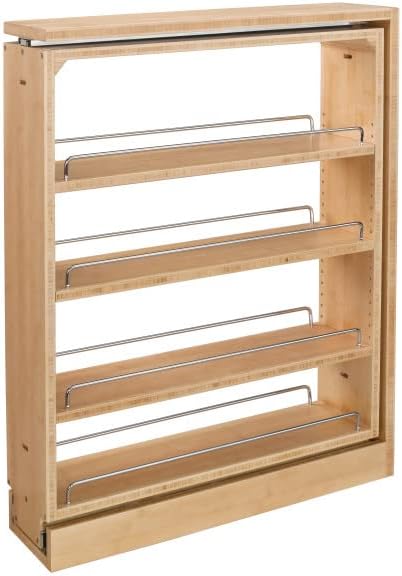 Rev-A-Shelf Pull Out Cabinet Organizer 432-BF-6C, Multi-Use 6-Inch Kitchen Cabinet Base Filler Wood with 3 Adjustable Shelves for Storage and Organizing, Wholesalehome Installation Kit Included - Image 8