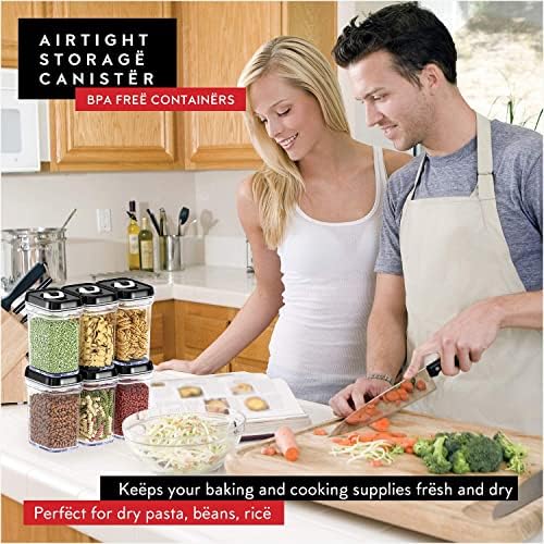 DWËLLZA KITCHEN Airtight Food Storage Containers Set - 10 PC Set - For Kitchen Pantry Organization and Storage - BPA-Free - Clear Plastic Dry Food Canisters with Improved Lids, Keeps Food Fresh. - Image 3