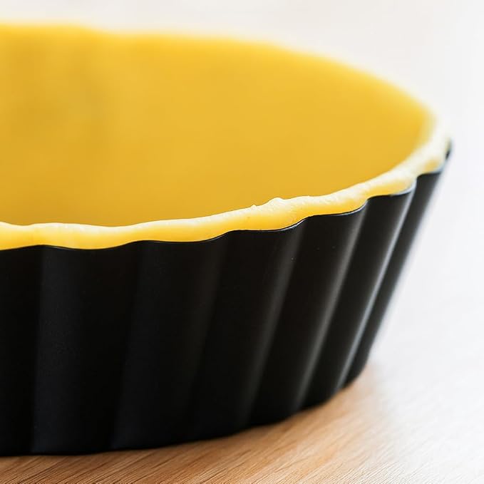 7.87 Inch Deep Dish Pie Pan with Removable Bottom - Fluted Carbon Steel Tart Pan for Quiche Lorraine & Pies - Crispy Crust Baking Dish for Home Bakers - Image 4
