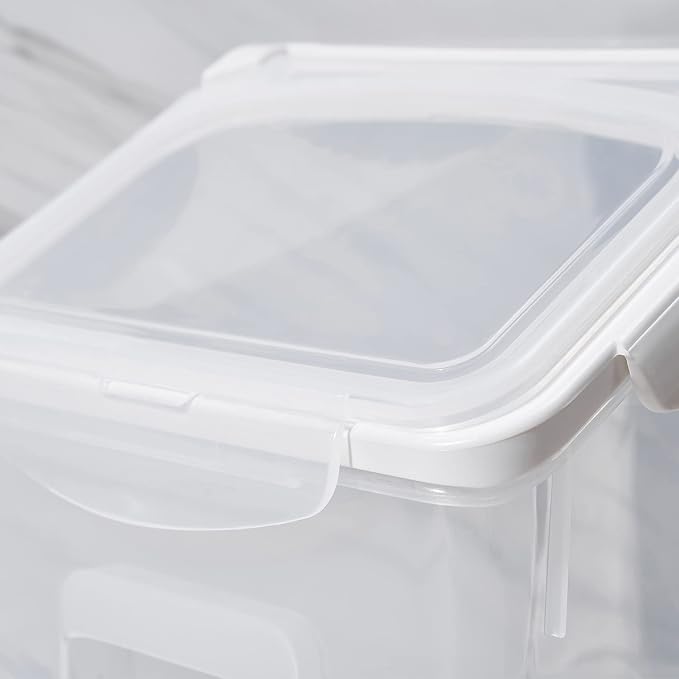 15 Liter / 30 lbs Rice Storage Container with Measuring Cup, BPA free, For Rice | Grain | Pet Food | Flour, 1 count, Clear - Image 6