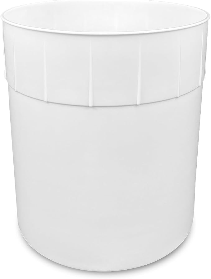 3 Gallon Ice Cream Container w/Lid, BPA Free, 10 Pack/White | Freezer Safe HDPE Plastic Round Tub for Bulk Frozen Desserts, Food Storage, Stackable Commercial Kitchen Use, Made in USA - Image 2