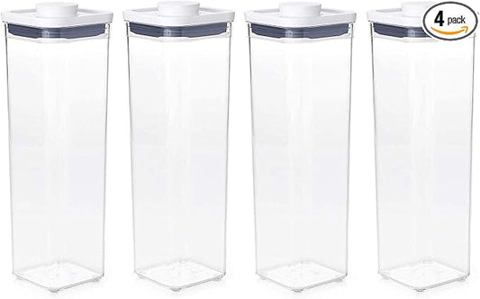 OXO Good Grips POP Container - Airtight Food Storage - 2.3 Qt Square (Set of 4) for Spaghetti and More by Unknown