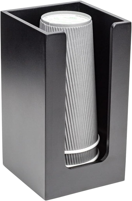 Restaurantware Coffee Cup Organizer 4.5 x 4.5 x 8 Inch Multipurpose Bamboo Holder Black Countertop Cup, Napkin, and Lid Organizer for Coffee Shops and Office Break Rooms by Restaurantware