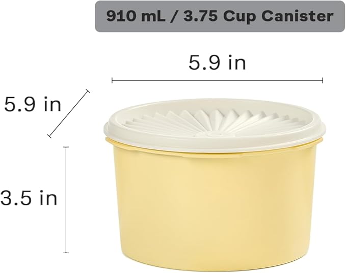 Tupperware Heritage Collection 8 Piece Food Storage Canister Set in Vintage Colors, Dishwasher Safe and BPA Free (4 Containers, 4 Lids) - Image 3