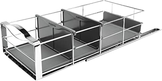 simplehuman 9-Inch Pull-Out Cabinet Organizer, Under Cabinet Sliding Drawer for Kitchen Bathroom, Heavy-Gauge Steel Frame, Removable Drip Guard, Ball-Bearing Tracks, Grey Plastic by Unknown