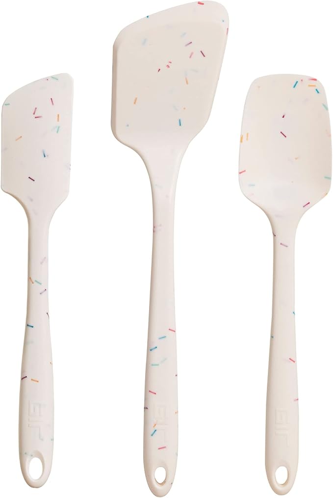 GIR: Get It Right 3-Piece Ultimate Silicone Kitchen Utensils Set - Spatula, Flip & Spoonula - Non toxic Cooking Utensils for Nonstick Cookware, Cooking and Baking - Sprinkles by GIRGetItRight